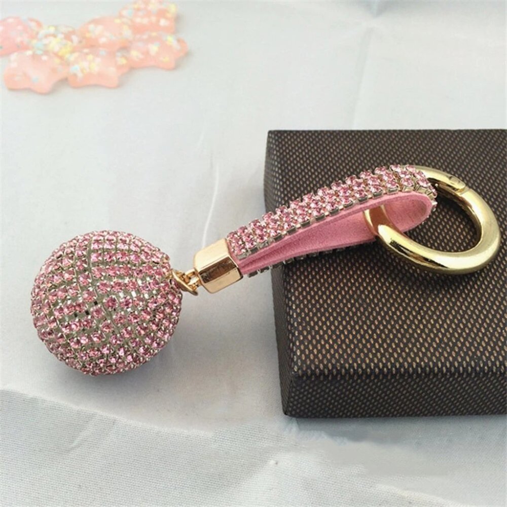 Rhinestone Crystal Ball Keychain
